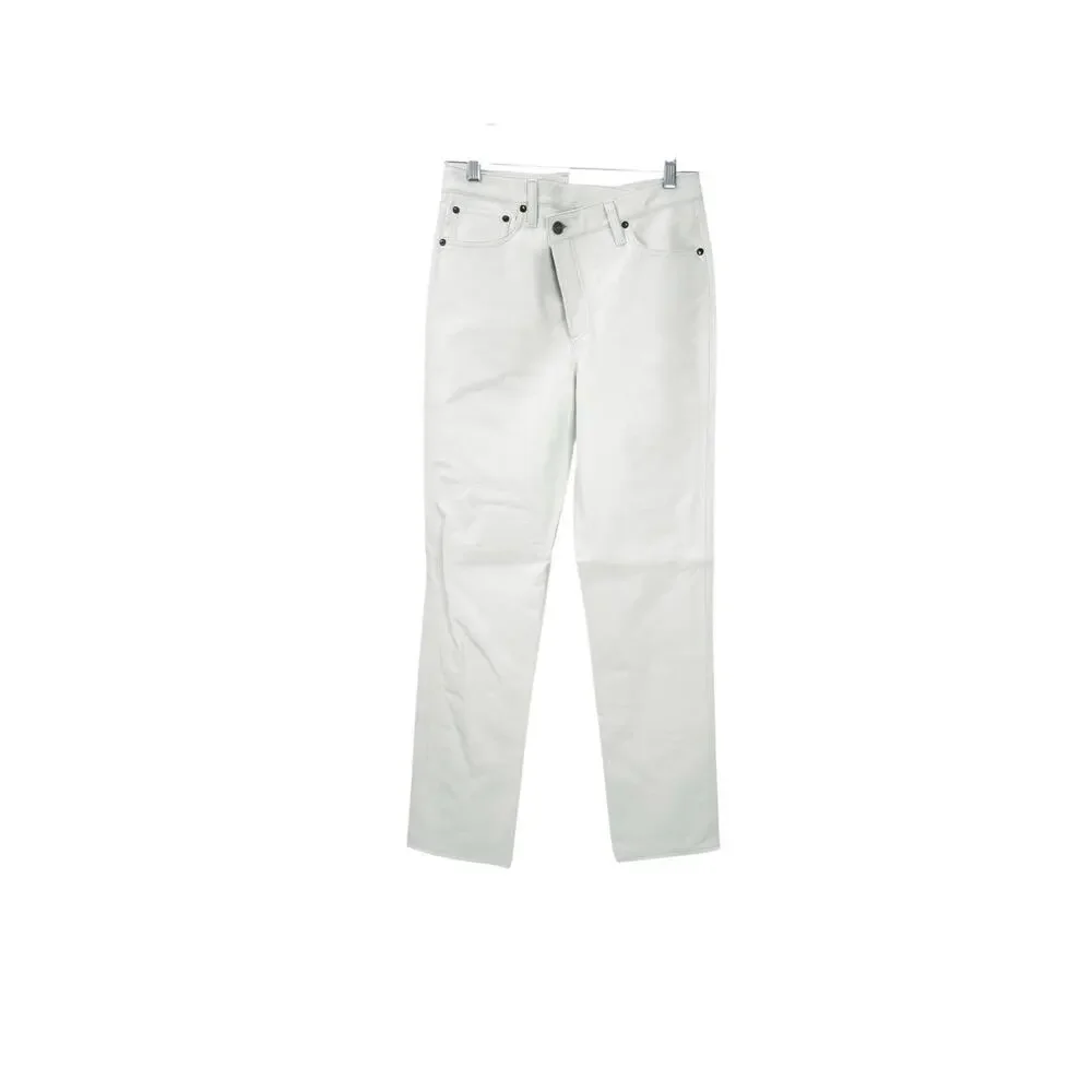 Agolde A9082-1285 Recycled Leather Criss Cross Straight Lace White Size 26 NWT - Picture 6 of 13
